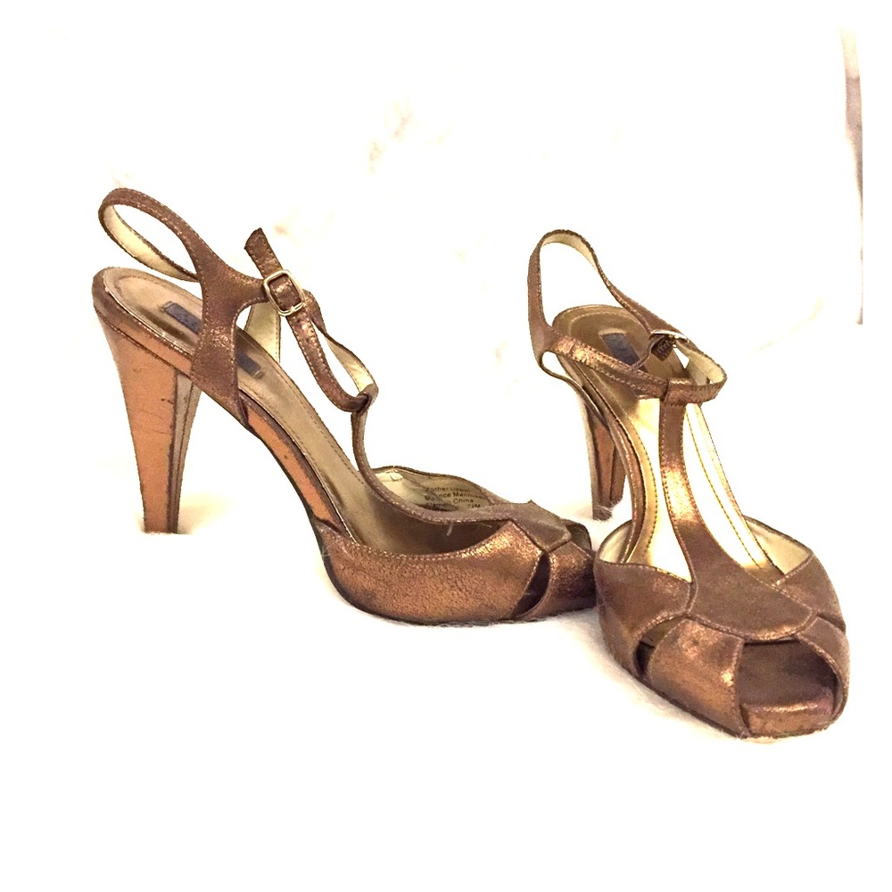 Alfani bronze leather heels